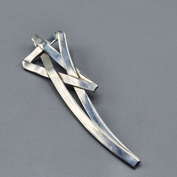 Elongated Star Brooch Pendant Sterling Silver Mexico 925 Vtg Stretched - Picture 3 of 8